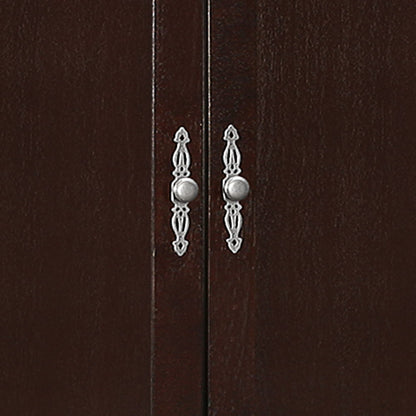 Traditional armoire with hanging bar in dark brown wood and silver pulls HouseOfZazla chifforobe on Tampa Home & Garden Store