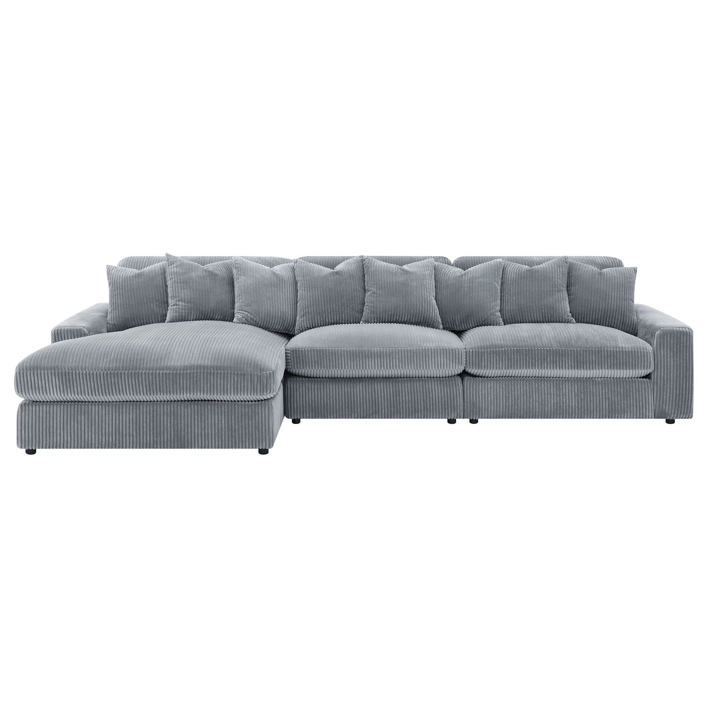 Cassidy sectional sofa gray corduroy with reversible cushions by HouseOfZazla on Tampa Home & Garden Store