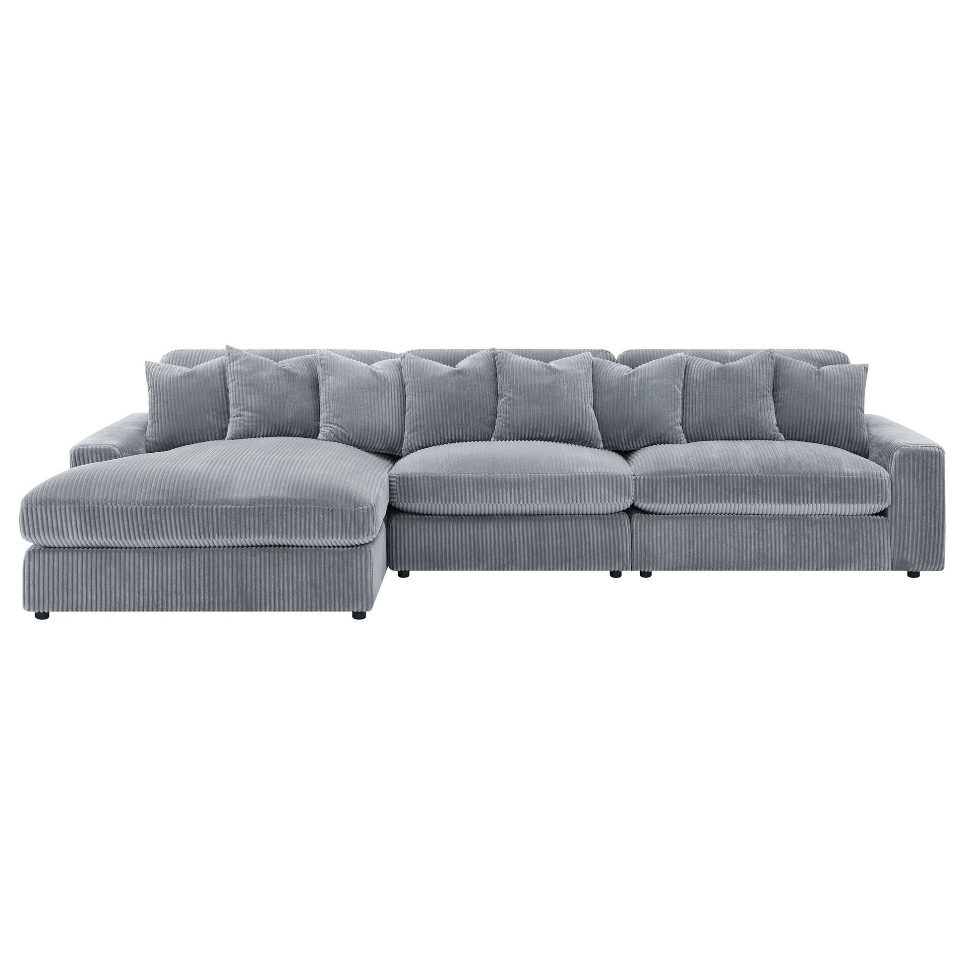 Cassidy sectional sofa gray corduroy with reversible cushions by HouseOfZazla on Tampa Home & Garden Store