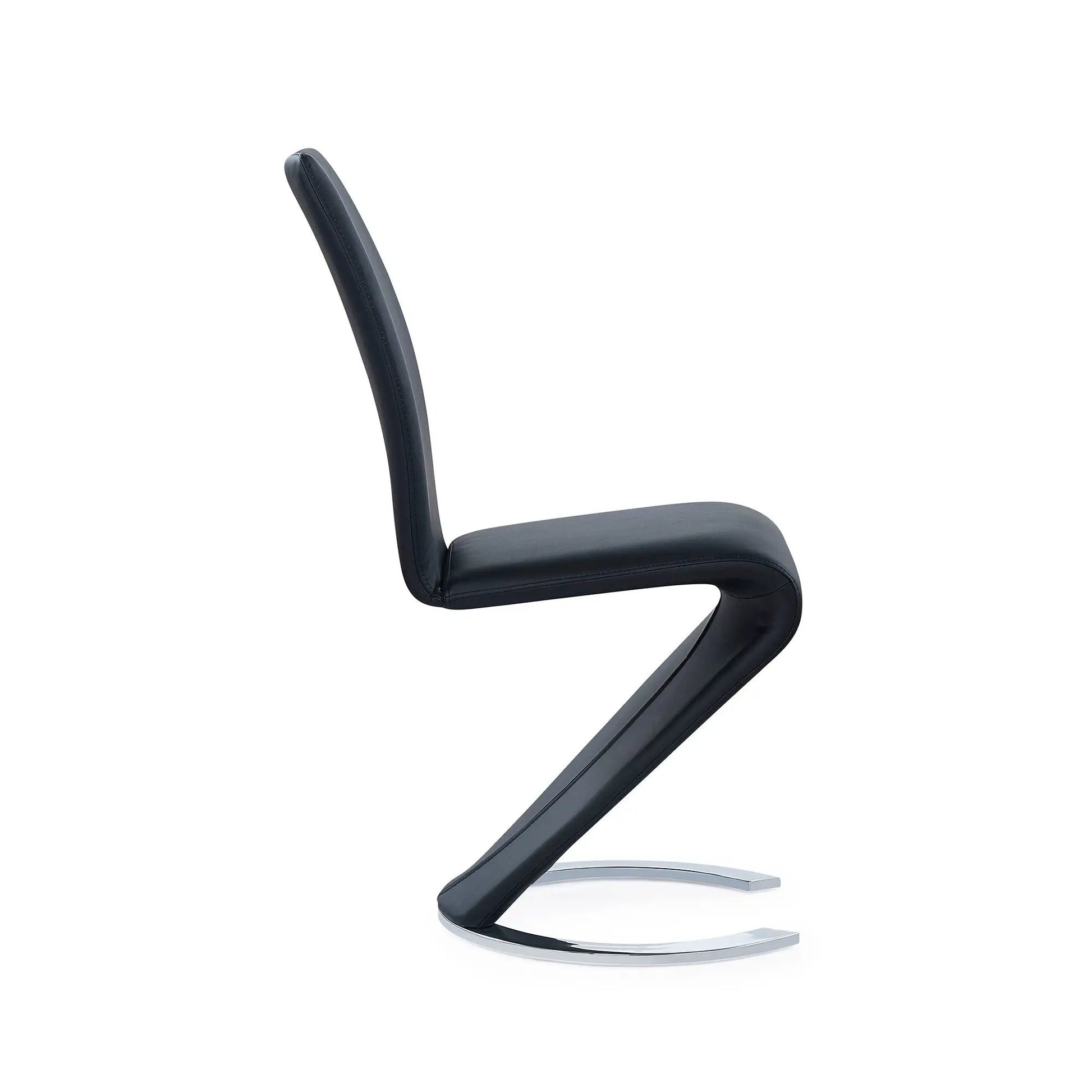 Marcus Horseshoe Dining Chairs set of 2, black leatherette with chrome cantilever base on Tampa Home & Garden Store