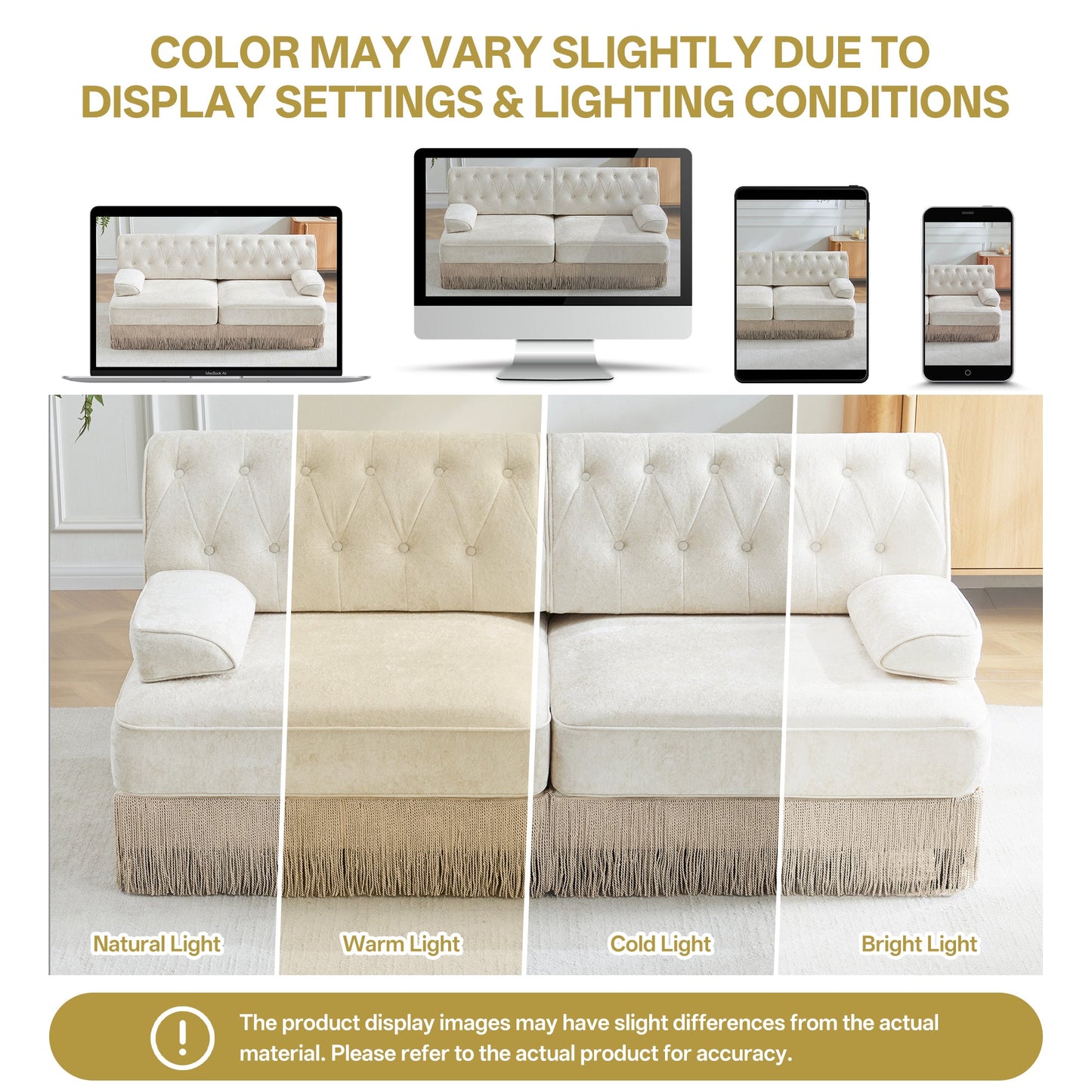 Soft And Plush Velvet Chesterfield Style Sofa