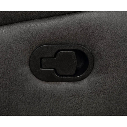 Franklin upholstered arm glider recliner charcoal fabric with lever on dark upholstery on Tampa Home & Garden Store