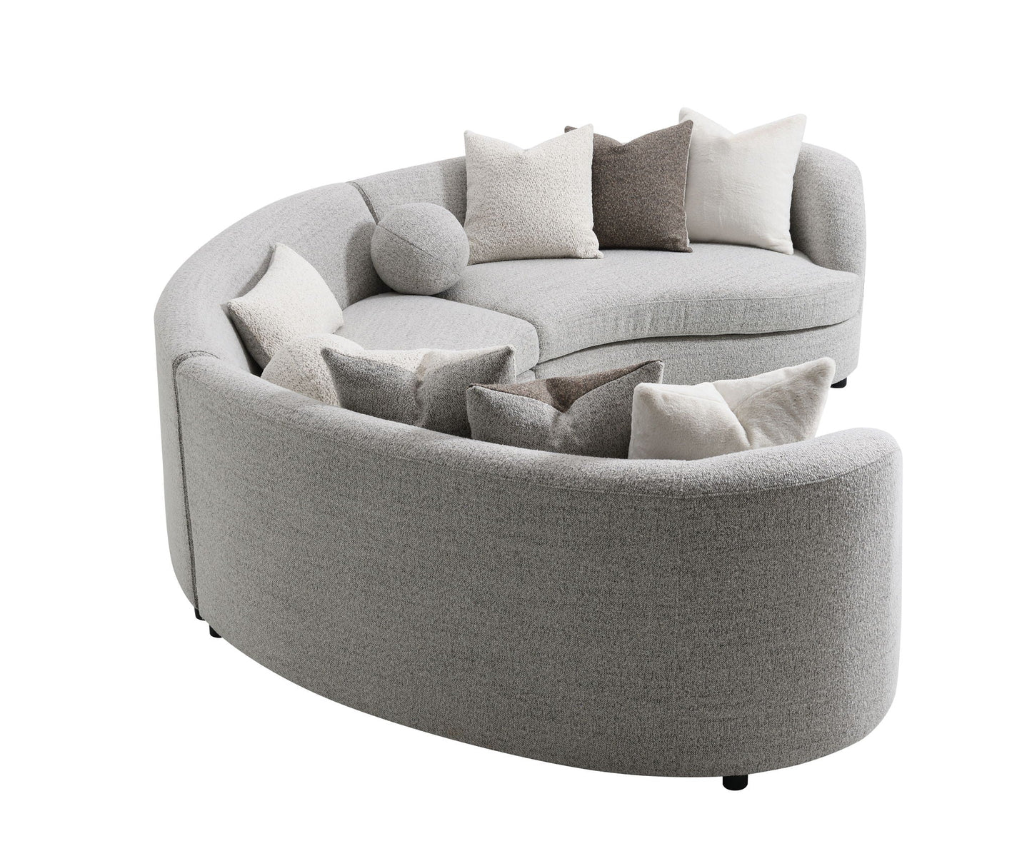 Ivria Boucle Sectional Sofa Gray with 9 pillows, boucle fabric by HouseOfZazla on Tampa Home & Garden Store