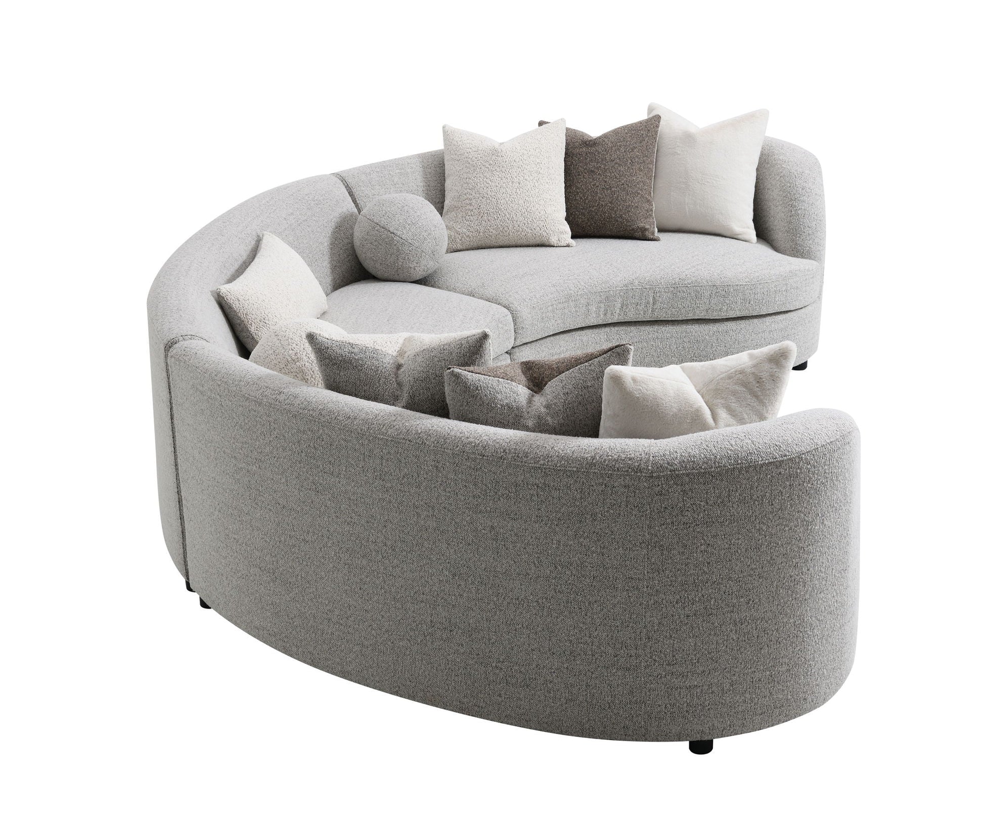 Ivria Boucle Sectional Sofa Gray with 9 pillows, boucle fabric by HouseOfZazla on Tampa Home & Garden Store