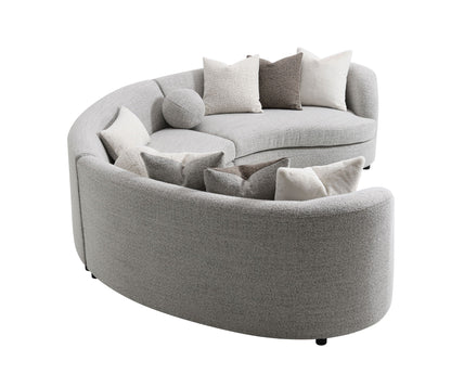 Ivria Boucle Sectional Sofa Gray with 9 pillows, boucle fabric by HouseOfZazla on Tampa Home & Garden Store