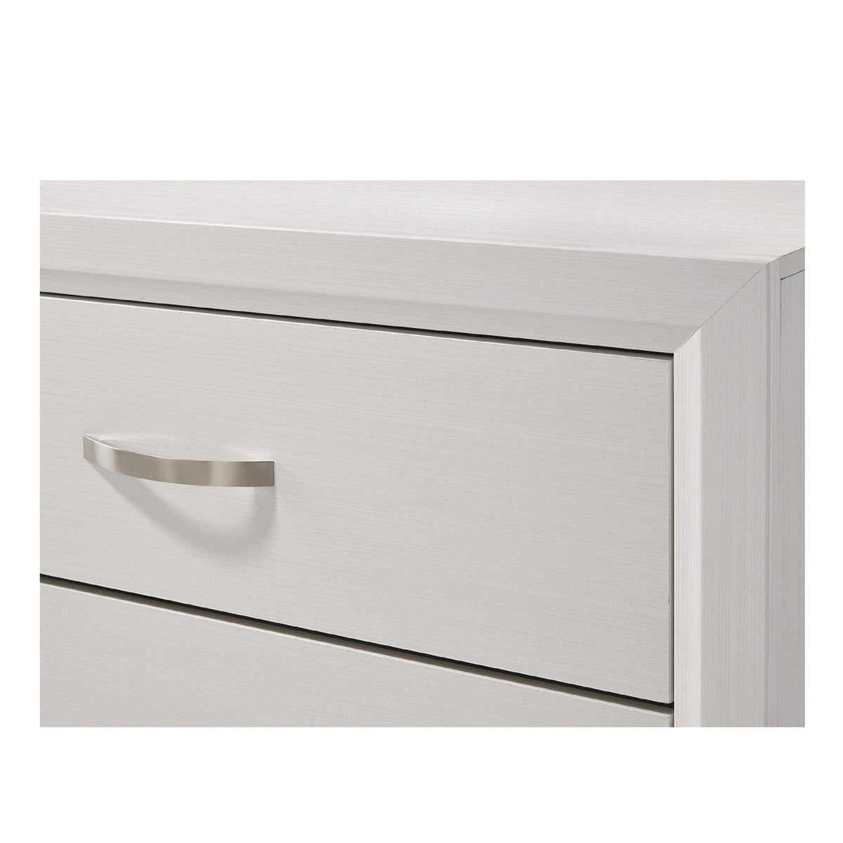 HouseOfZazla Contemporary 5-Drawer Tall Chest in light gray woodgrain with metal handle on Tampa Home & Garden Store
