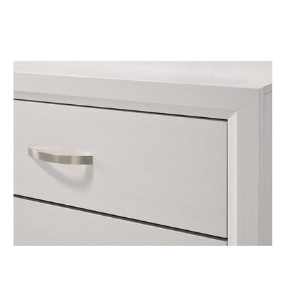 HouseOfZazla Contemporary 5-Drawer Tall Chest in light gray woodgrain with metal handle on Tampa Home & Garden Store