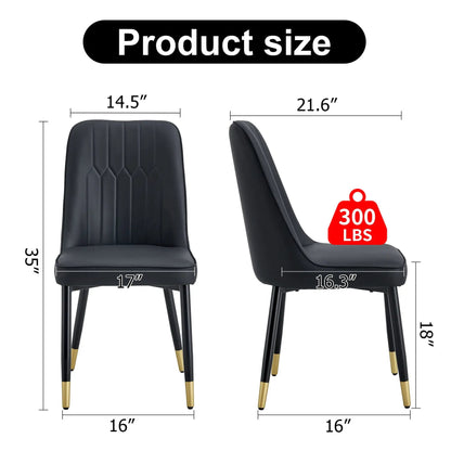 Modern chair with metal legs, black quilted upholstery; pair shown with 16–17 in widths on Tampa Home & Garden Store