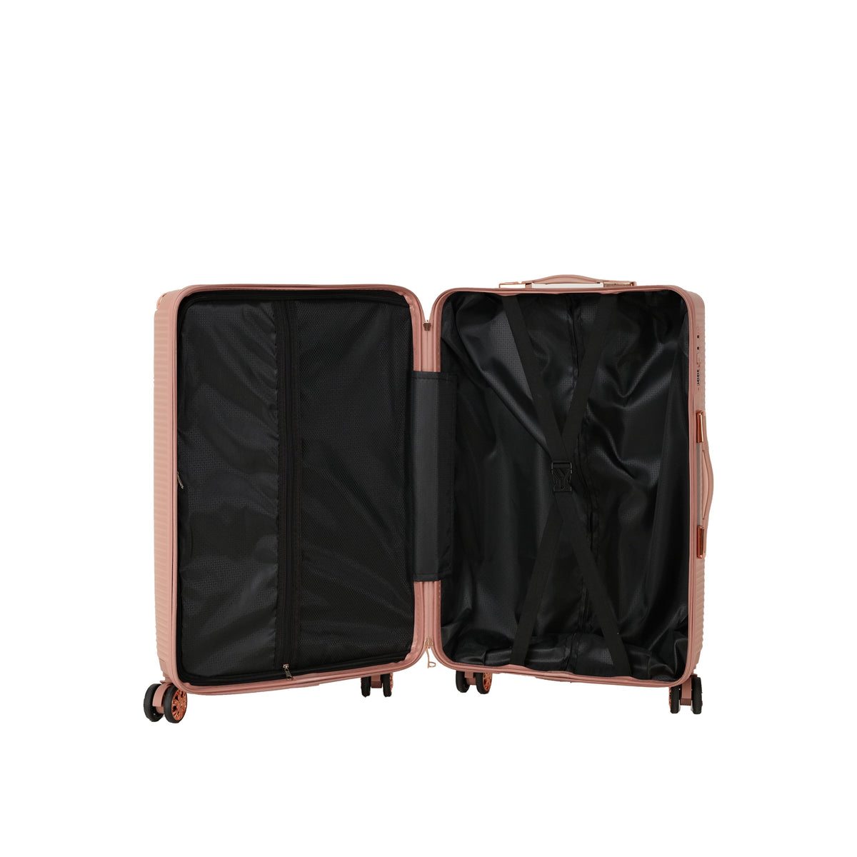 4-Piece hard ABS luggage set HouseOfZazla, rose-gold 2 suitcases and 360° wheels on Tampa Home & Garden Store
