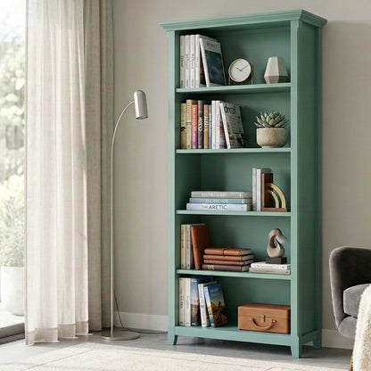 Amherst Five Shelf Bookcase Handcrafted Wood