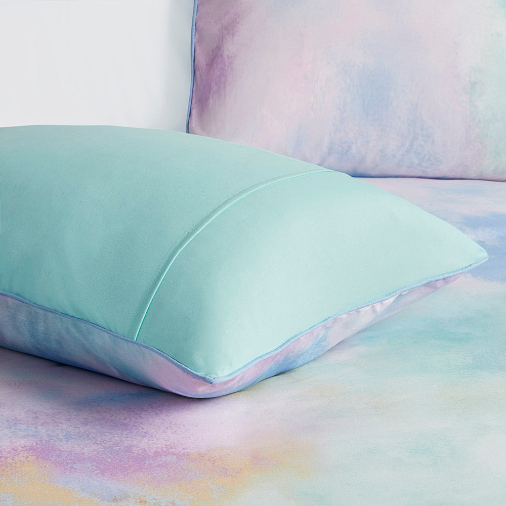 Full/Queen watercolor tie-dye comforter set with pillow pastel mint lavender HouseOfZazla on Tampa Home & Garden Store