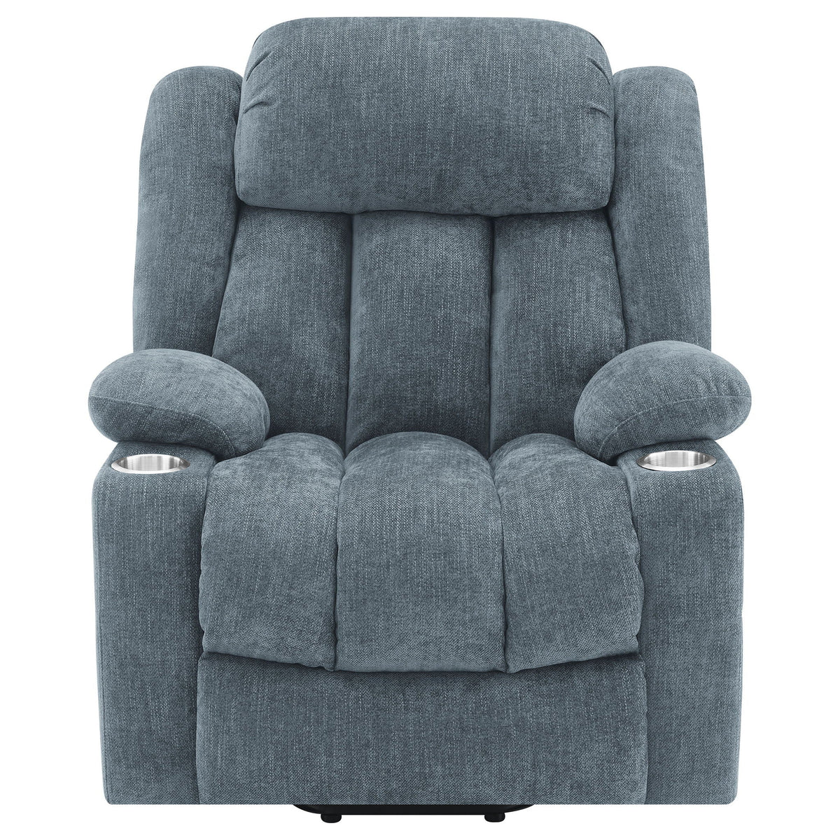 Beca Power Lift Recliner with USB and cupholders in blue-gray fabric HouseOfZazla on Tampa Home & Garden Store