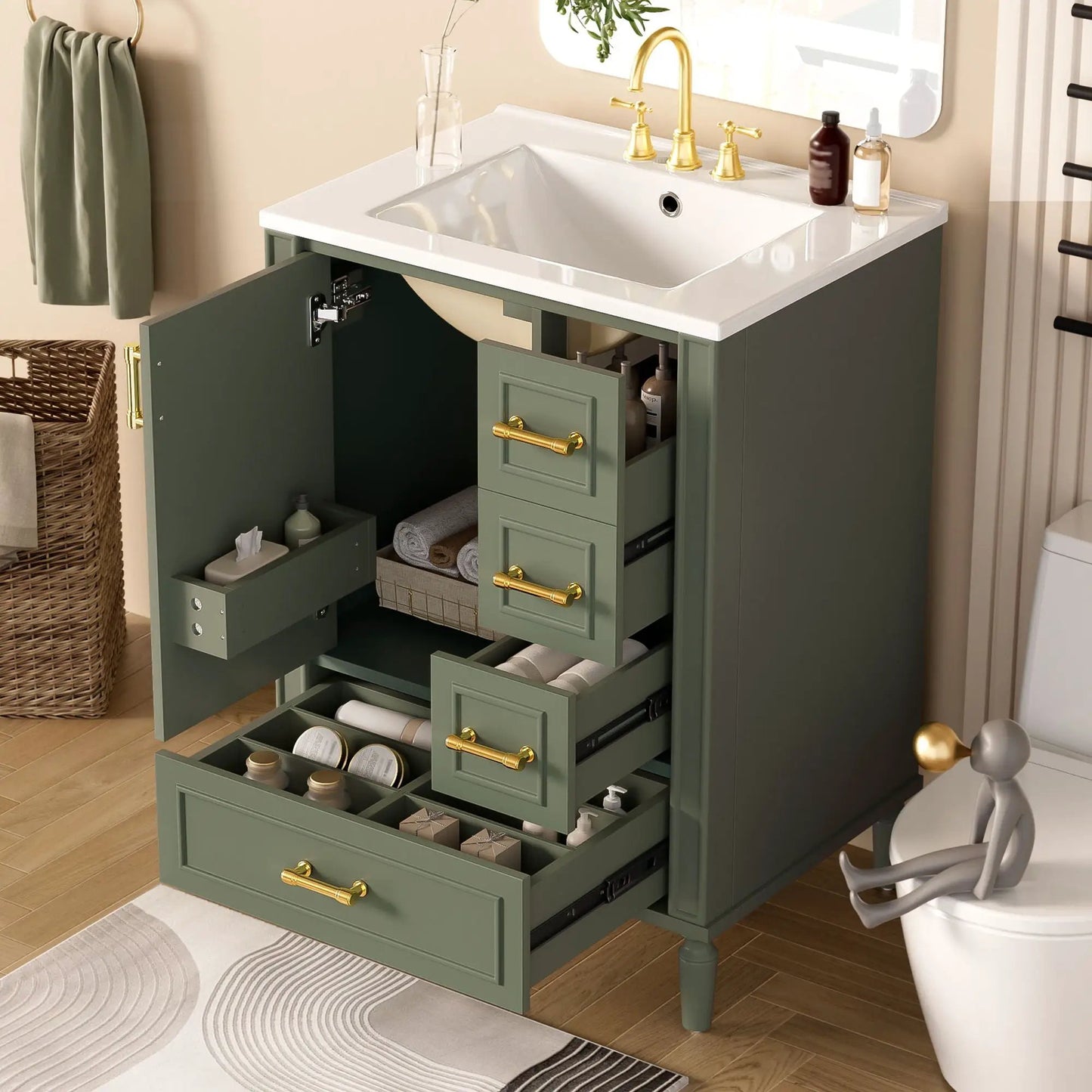 Traditional Bathroom Vanity With Soft Close Doors