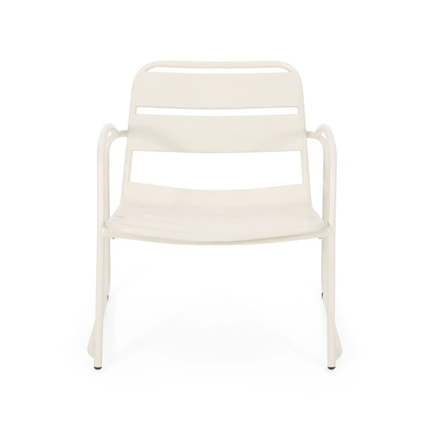 Conrad Outdoor Chair by HouseOfZazla, white plastic outdoor armchair with slatted back on Tampa Home & Garden Store