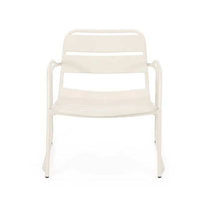 Conrad Outdoor Chair by HouseOfZazla, white plastic outdoor armchair with slatted back on Tampa Home & Garden Store