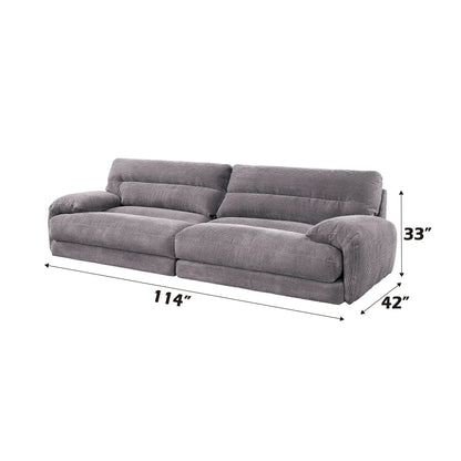 Cadenza Corduroy Gray stationary sofa 114in wide by Unique Piece Furniture on Tampa Home & Garden Store