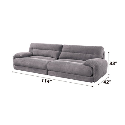 Cadenza Corduroy 2-Piece Living Room Set gray sofa and chaise by HouseOfZazla on Tampa Home & Garden Store