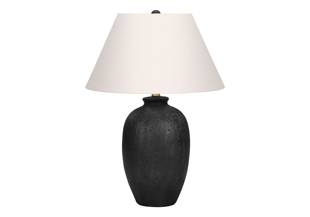 Table lamp ceramic black base with white fabric shade by HouseOfZazla on Tampa Home & Garden Store