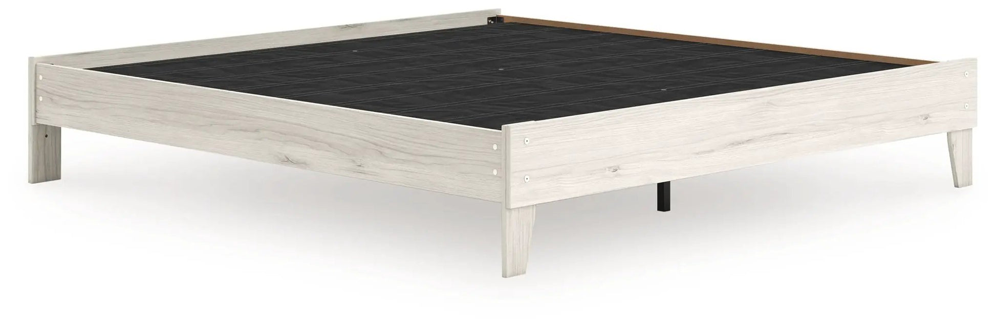 Socalle Platform Bed by Unique Piece Furniture in light wood with black slat base on Tampa Home & Garden Store