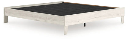 Socalle Platform Bed by Unique Piece Furniture in light wood with black slat base on Tampa Home & Garden Store
