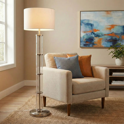 Nimbus Floor Lamp with 3 Way Rotary Switch Glass