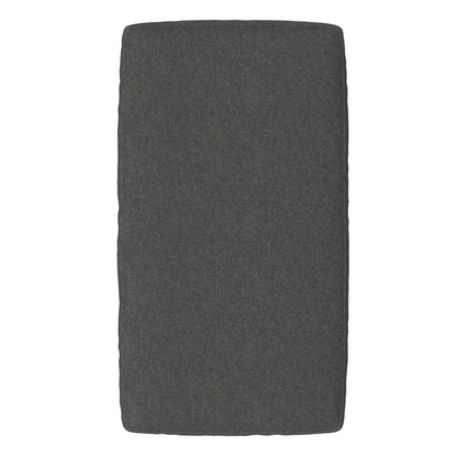 Ava - Versatile Mid Century Ottoman, dark charcoal gray fabric upholstery, single ottoman on Tampa Home & Garden Store