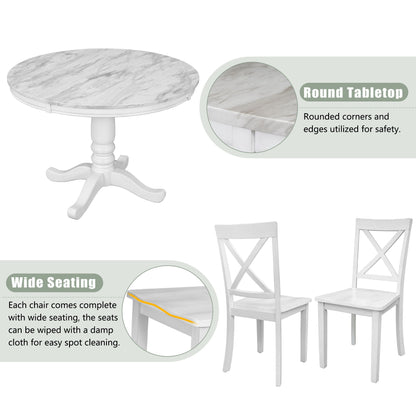 Elegant 5 Pieces Dining Table and 4 Chairs Set