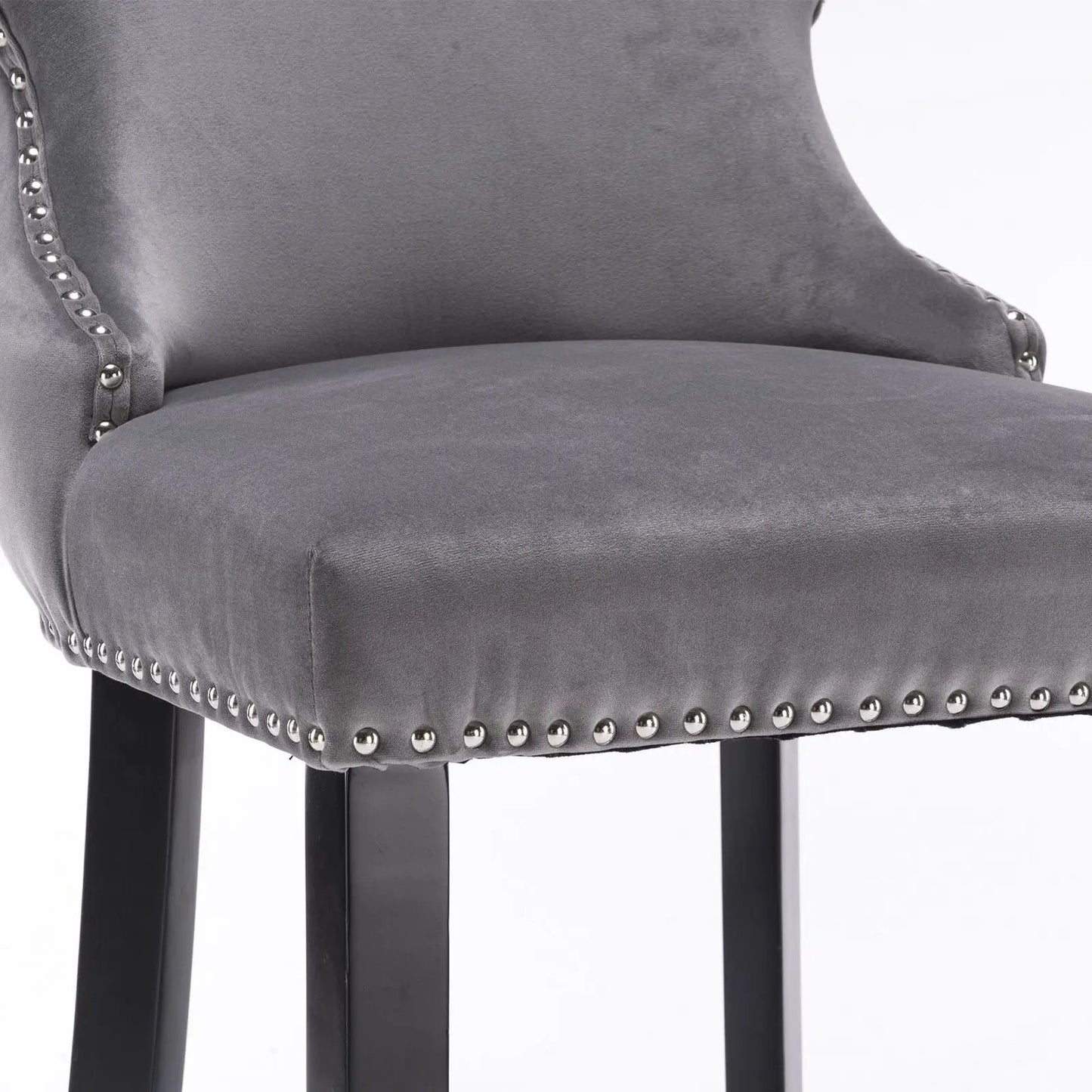 Contemporary Wing-Back Barstools with Tufting