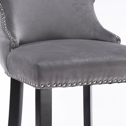 Contemporary Wing-Back Barstools with Tufting