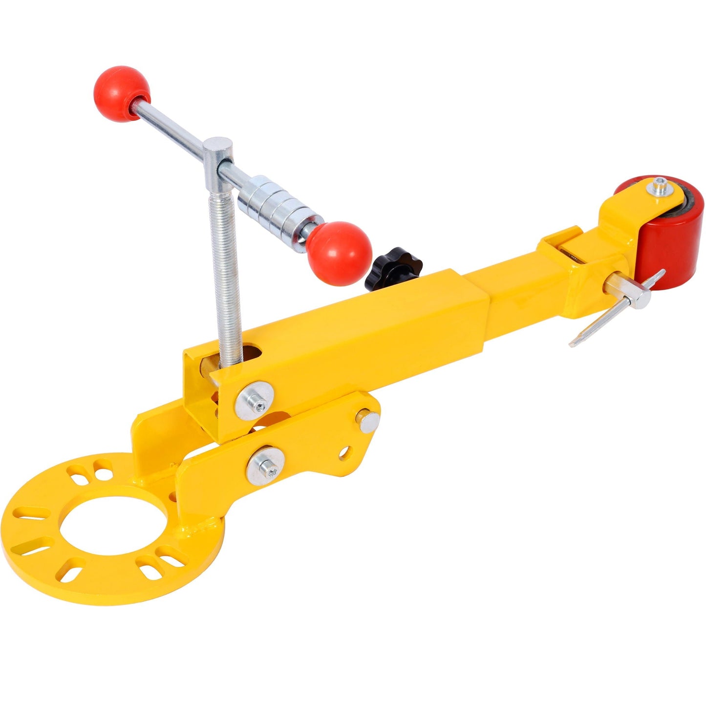 Auto body fender roller tool with yellow base and two red ball ends, metal rod on Tampa Home & Garden Store