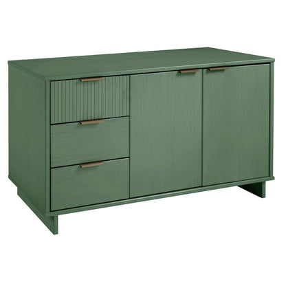 Granville sideboard in green with bronze pulls; left cabinet and drawers, right smooth doors on Tampa Home & Garden Store