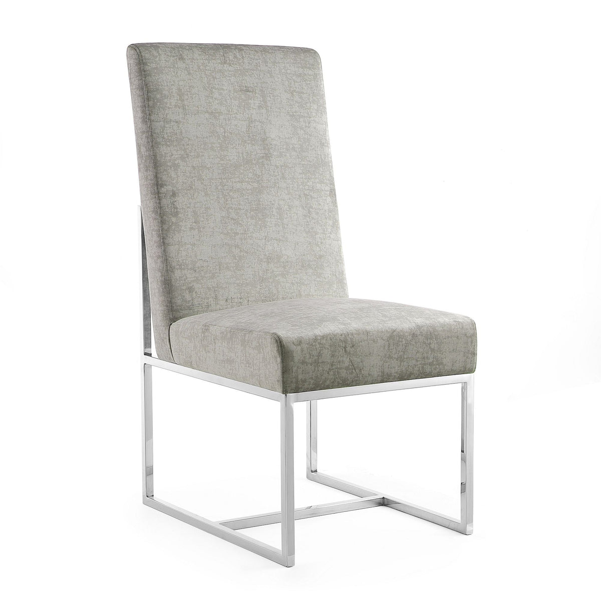 Element dining chair gray velvet with chrome cantilever base HouseOfZazla on Tampa Home & Garden Store