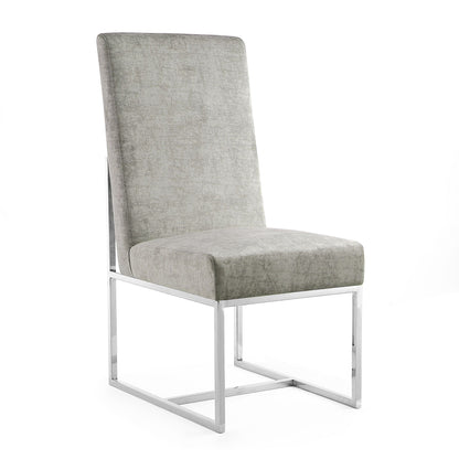 Element dining chair gray velvet with chrome cantilever base HouseOfZazla on Tampa Home & Garden Store