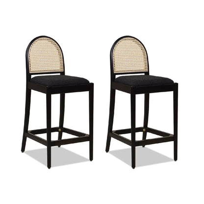 Panama Curved Back Cane Counter Stools Set of 2