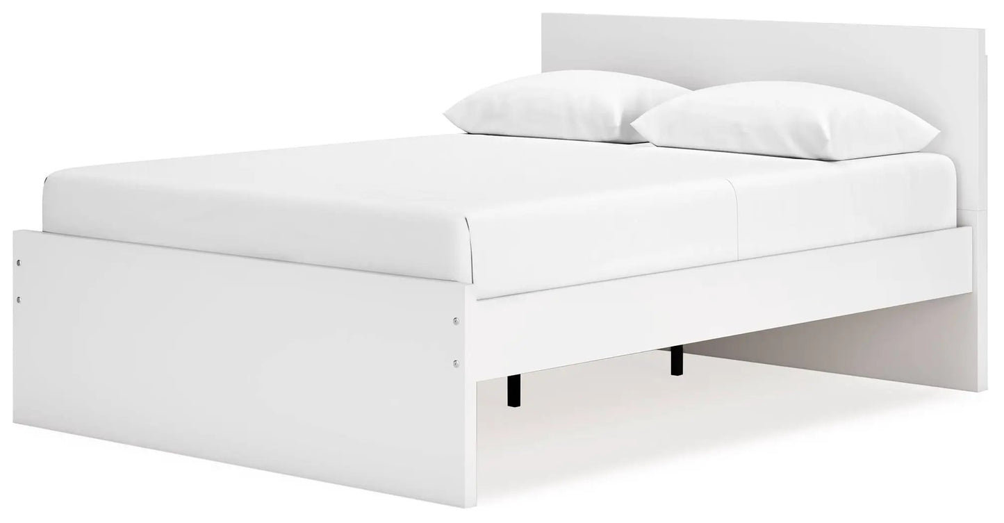 Onita Panel Platform Bed white painted wood storage bed Unique Piece Furniture on Tampa Home & Garden Store