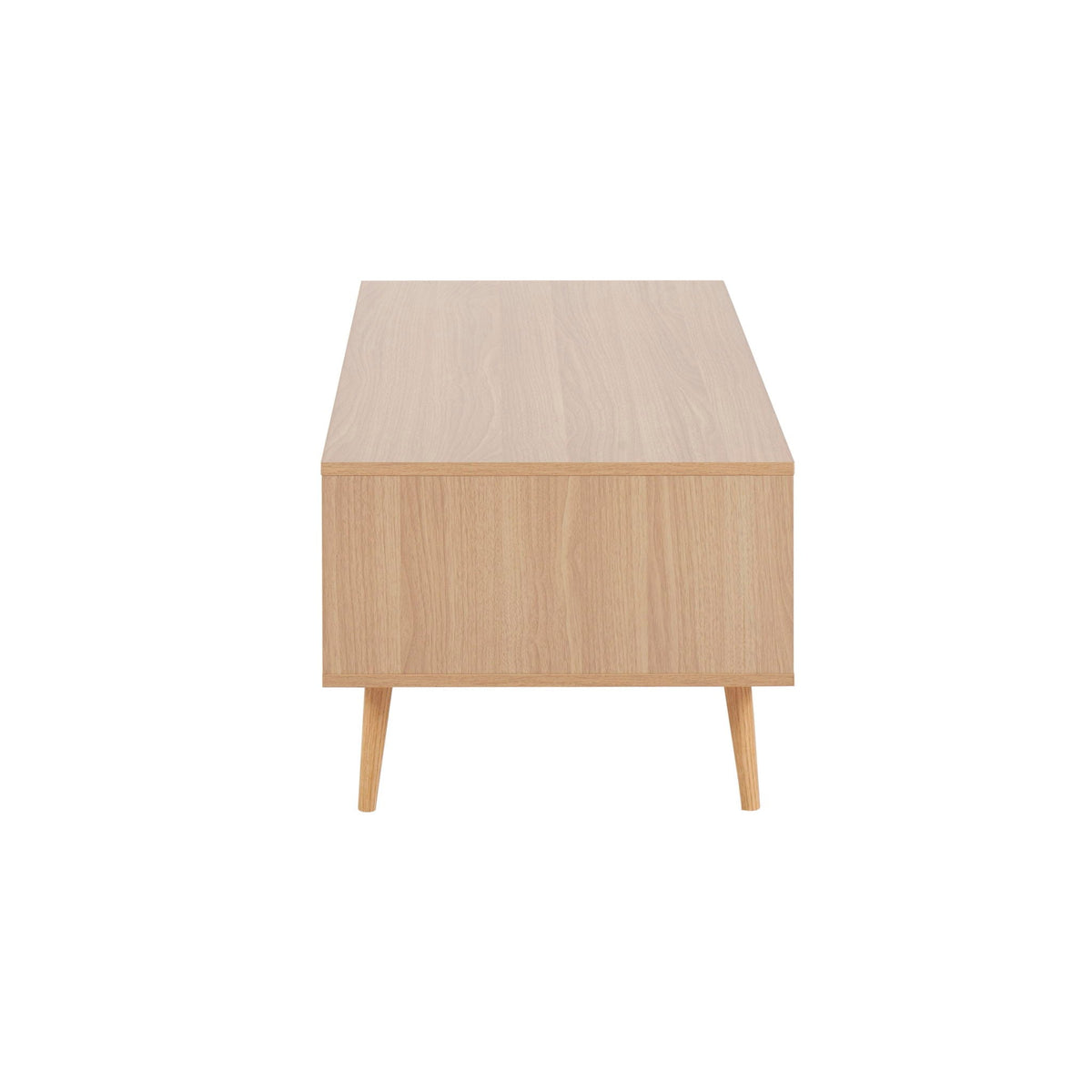 Contemporary coffee table natural wood finish with tapered legs on Tampa Home & Garden Store