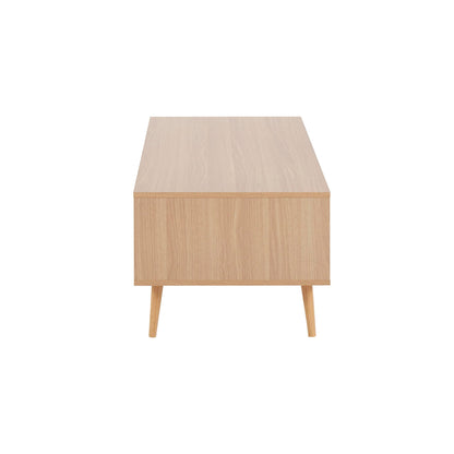 Contemporary coffee table natural wood finish with tapered legs on Tampa Home & Garden Store