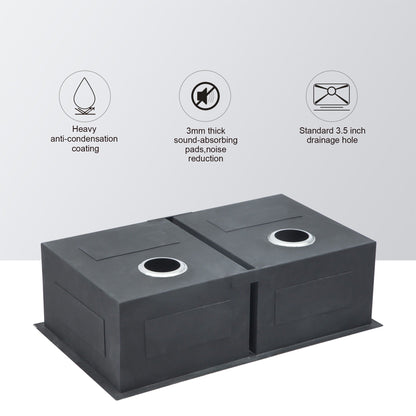 Undermount Double Bowl Sink and Brushed Nickel