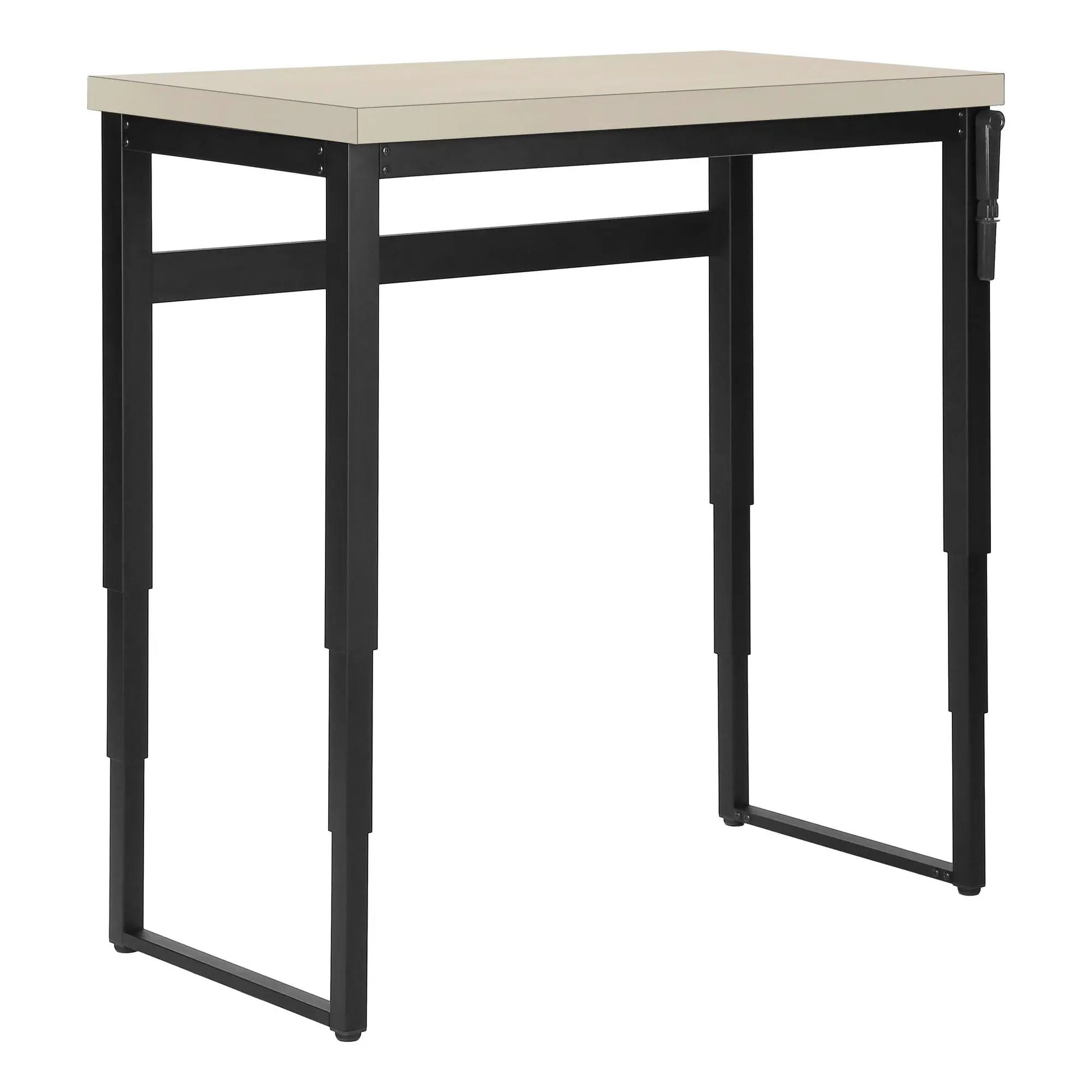Computer desk beige tabletop with black metal frame; adjustable standing desk on Tampa Home & Garden Store