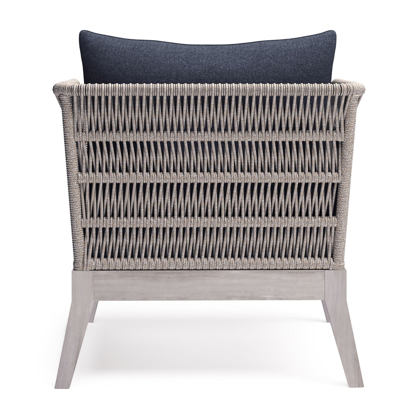 Santiago Outdoor Conversation Chair slate gray cushion; beige rope frame HouseOfZazla on Tampa Home & Garden Store