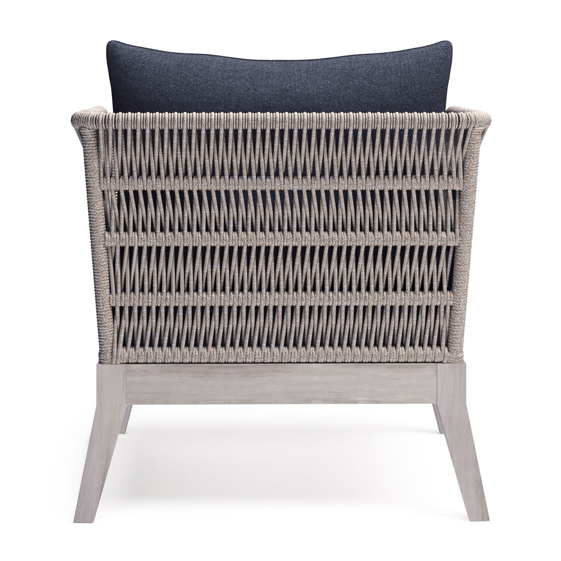Santiago Outdoor Conversation Chair slate gray cushion; beige rope frame HouseOfZazla on Tampa Home & Garden Store