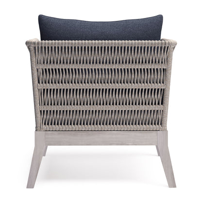 Santiago Outdoor Conversation Chair slate gray cushion; beige rope frame HouseOfZazla on Tampa Home & Garden Store
