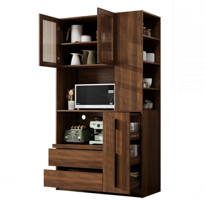 Tall Kitchen Pantry Cabinet and Microwave Stand