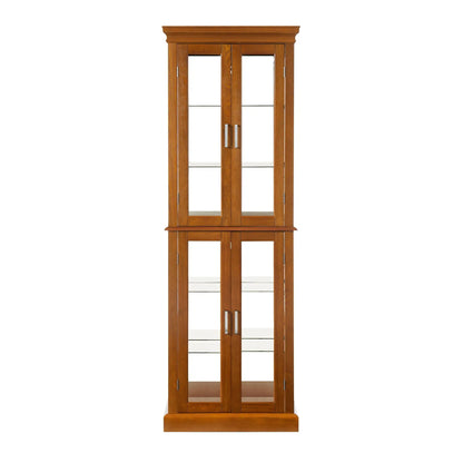 Lighted Curio Cabinet with Tempered Glass Shelves