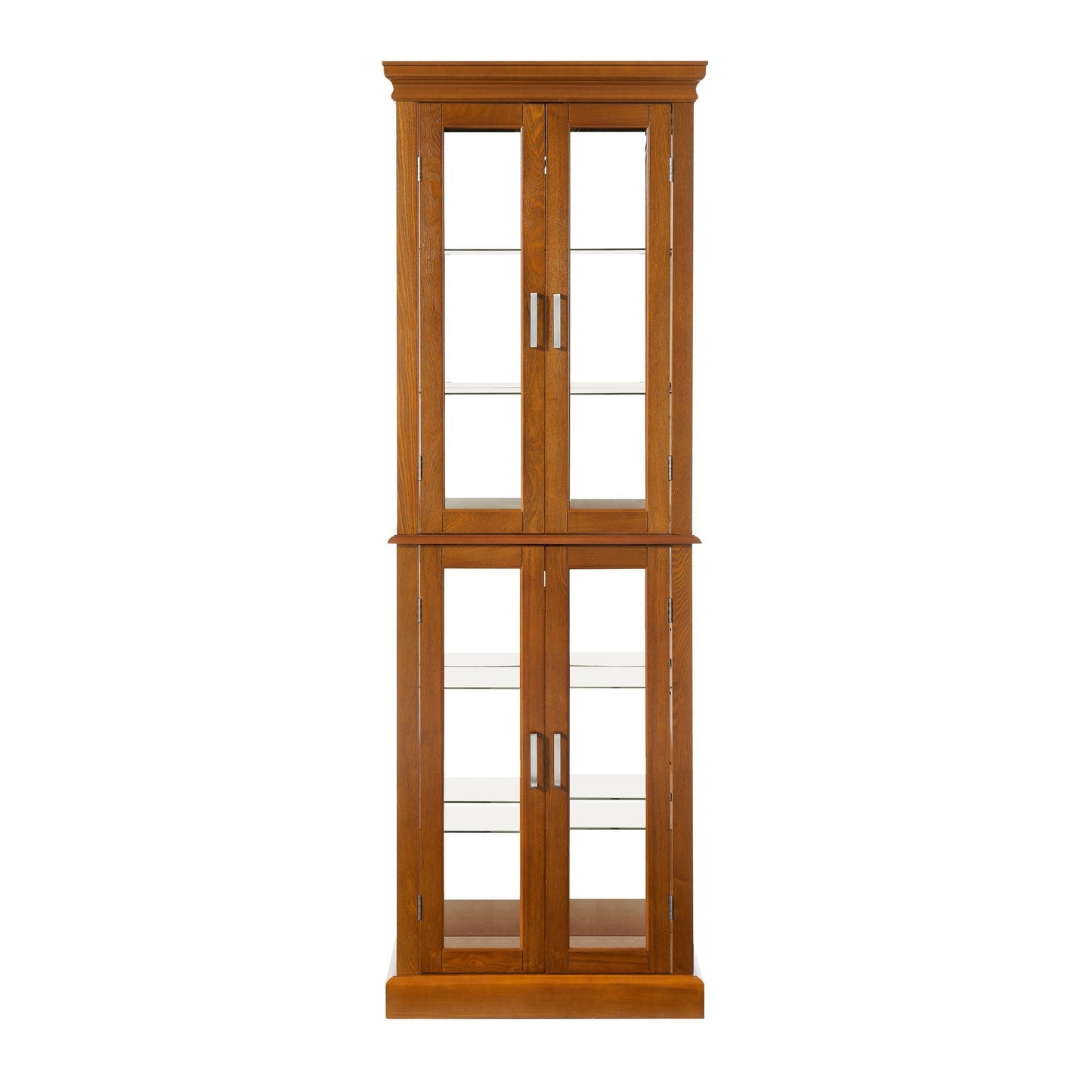 Lighted curio cabinet with adjustable glass shelves and mirrored back by HouseOfZazla on Tampa Home & Garden Store