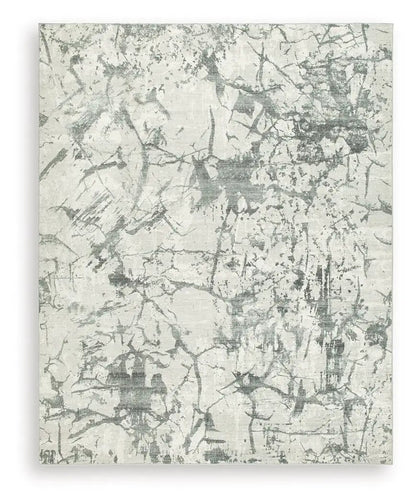 Tobinbury Washable Faux Fur Rug Gray Abstract