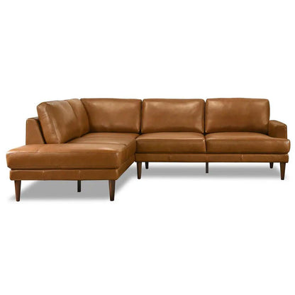 Corbin L-shaped sectional sofa in caramel brown leather by Unique Piece Furniture on Tampa Home & Garden Store