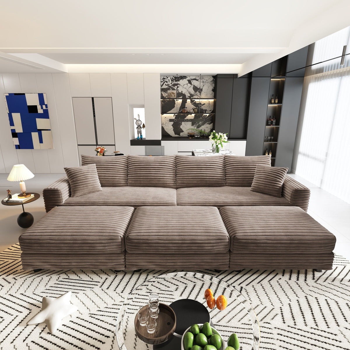Modern Deep Seat Upholstered Sofa and Couch