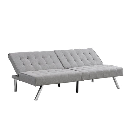 Modern Sofa Bed With Wood Frame and Steel Legs