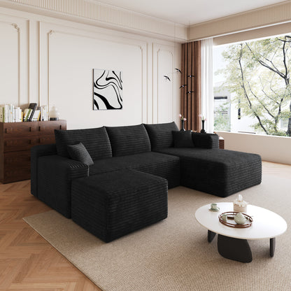 Modern Cloud Sectional Sofa and Ottoman Set